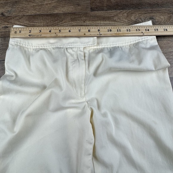 Burberry London Cream  Pants Sz 29 X 29 Mid Rise Wide Leg Wool Stretch - Picture 6 of 10